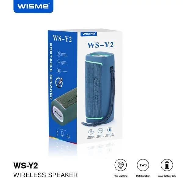 اسپیکر قابل حمل ویسمی مدل WS-Y2 ا WISME WS-Y2 Speaker with Dual Wireless آبی