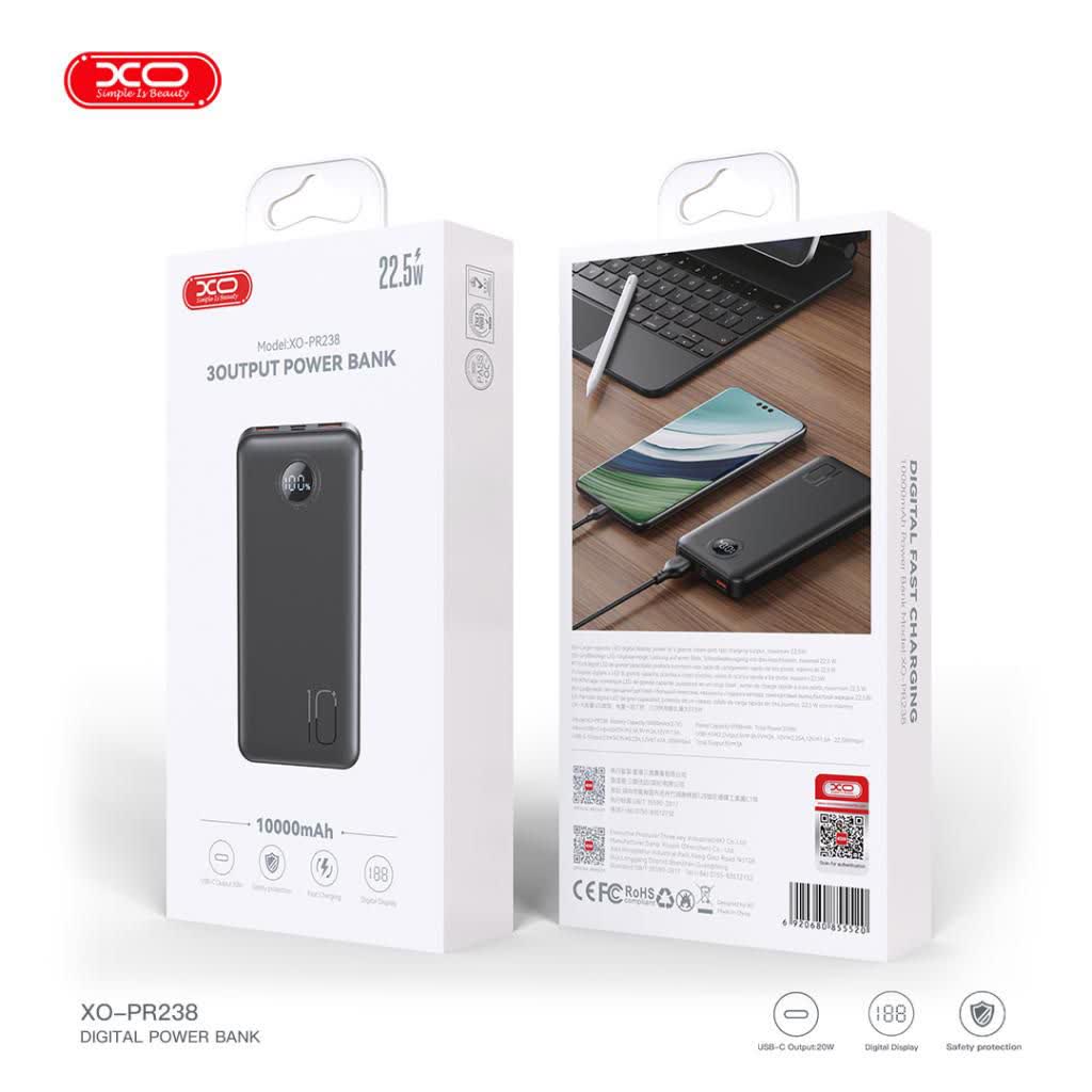 پاوربانک 10000mAh از برند ایکس او مدل PR238 با ضمانت یک ساله